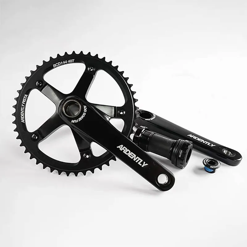 AliExpress NONE ARDENTLY 6061 Aluminum Alloy BCD144 48T Hollow Integrated Chianwheel 165mm Crank Length Fixie Black Silver Single Speed Crankset