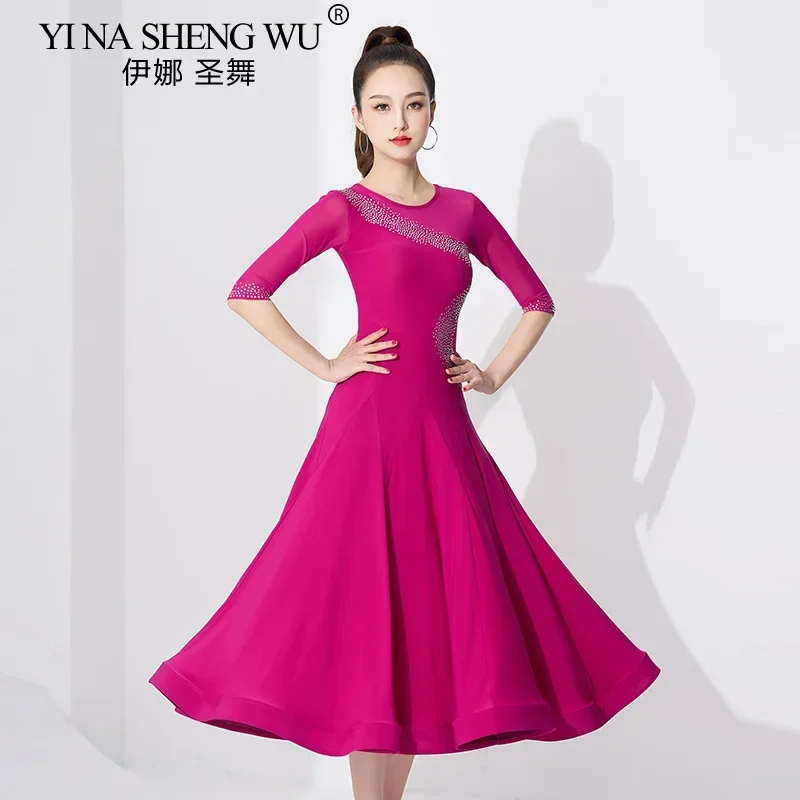 Women Ballroom Dance Dress Performance Costumes Standard Waltz Tango Practice Cocktail Party Prom Skirts Female Girls Apparel