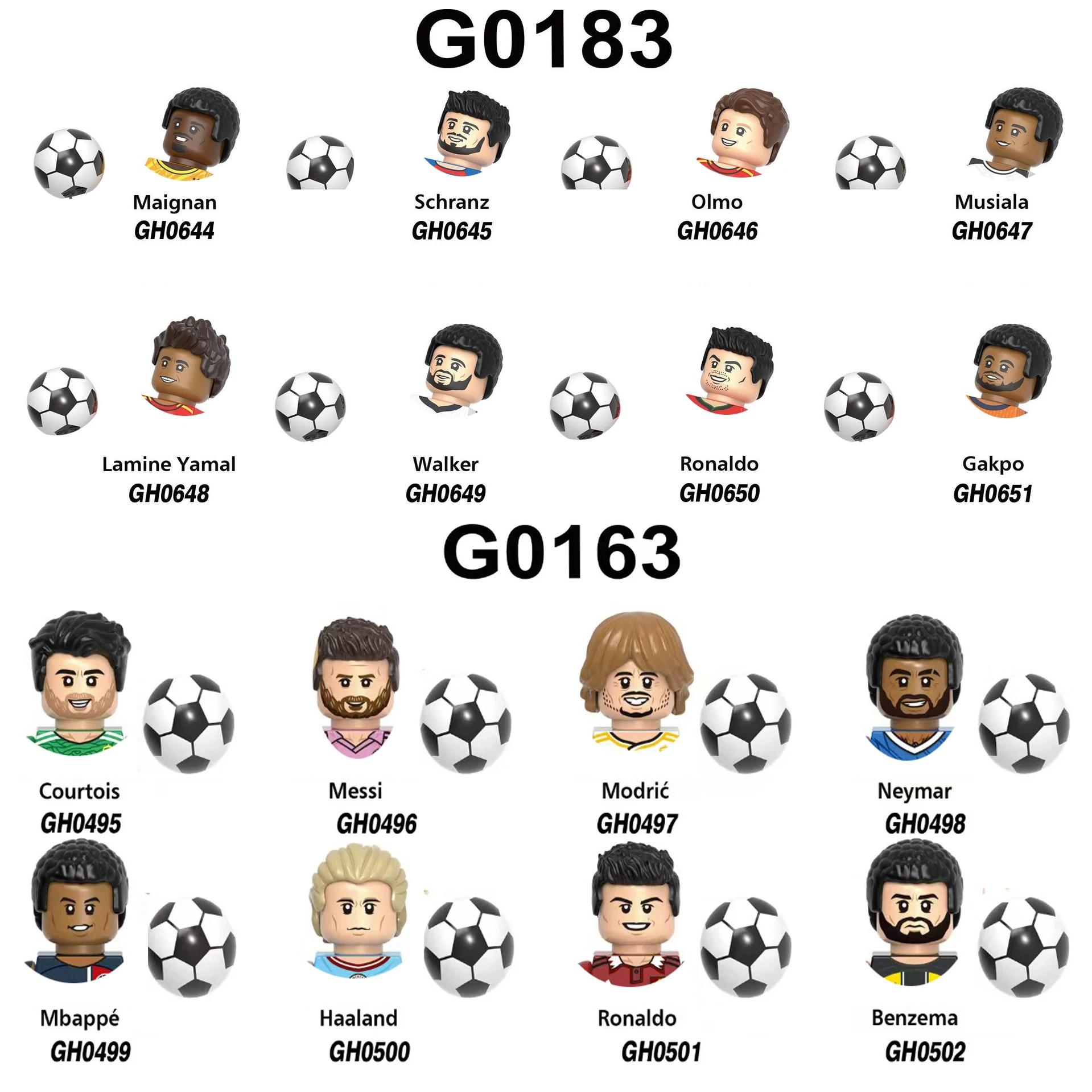 

G0103 G0163 G0183 футболист строительные блоки собрать кирпичи мини-игрушечные фигурки маленькие куклы подарки для детей