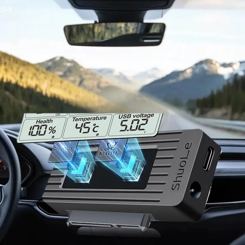 محول USB 3.2 3.0 عالي الأداء إلى SATA لمحرك الأقراص الصلبة SSD الخارجية مع شاشة رقمية