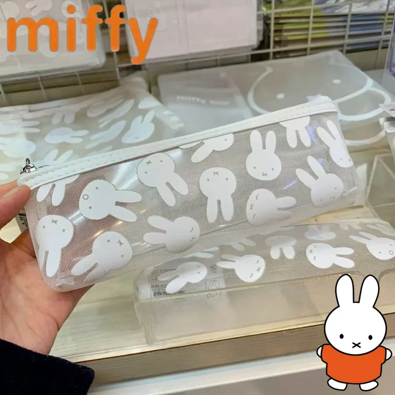

Sweet Miffy Bunny Cute Creative Cartoon Pattern Simple Fashion Large Capacity Transparent Pencil Case Stationery Storage Box