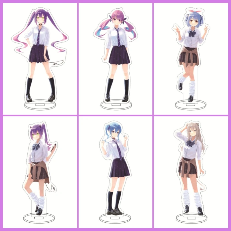 

15cm School uniform Girls Hololive virtual YouTuber activity game character HD acrylic stand desktop ornament Boy Gifts
