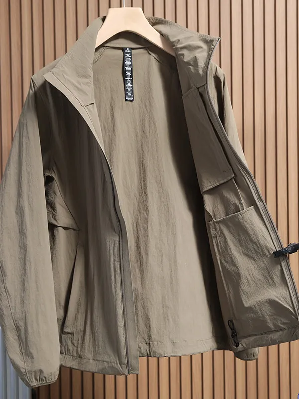 Spring and summer thin men's outdoor sunscreen breathable stand-up collar jacket