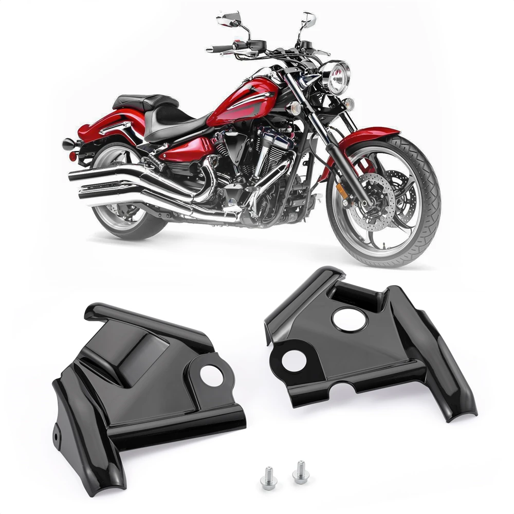 

Motorcycle Left & Right Front Fork Upper Side Frame Neck Cover Black Chrome for Yamaha V-Star XVS1100 1999-2011