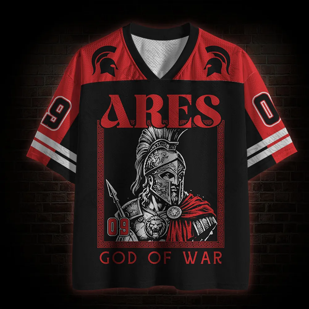 Hot Selling Street Quick Drying Mesh Sportswear, Black Series Mythical God Series, Adult Fitness Breathable V-neck T-shirt