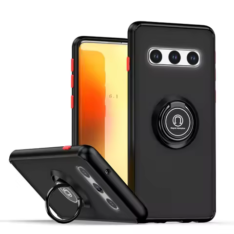 Translucent Stand Holder Phone Case For Samsung Galaxy S8 S9 Plus S20 Ultra S21FE Note 20 10 9 Xcover6 Pro Shockproof Ring Cover