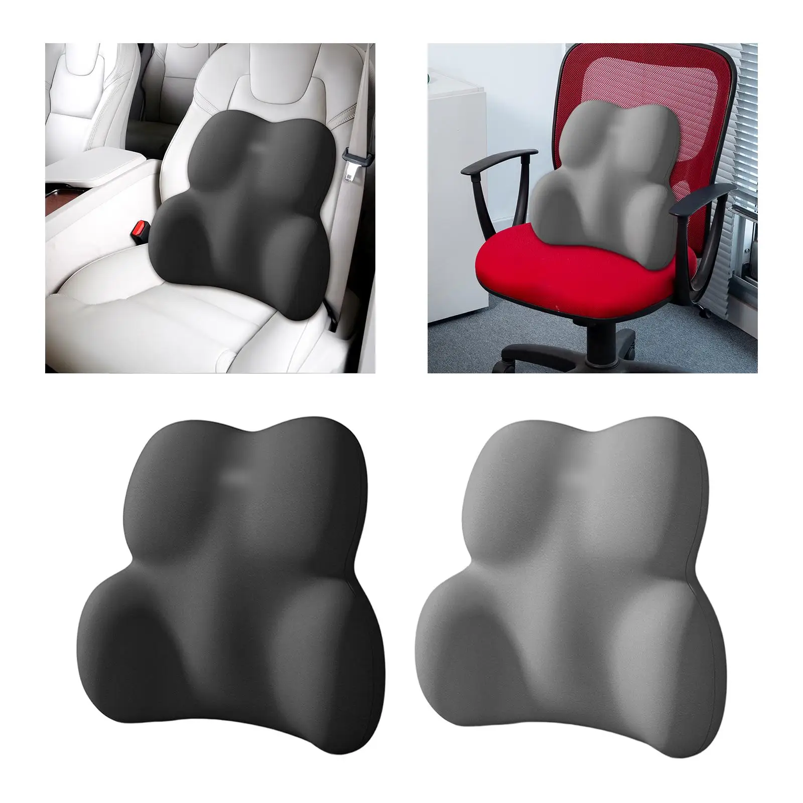 Almohada de apoyo para lumbares, almohada trasera para silla, para conducir en coche, juegos, viajar