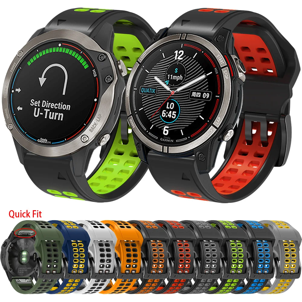 

26 мм 22 мм силиконовый ремешок для Garmin Quatix 7 7X 6 5 3 солнечные умные часы браслет Ремешки для наручных часов спортивные браслеты