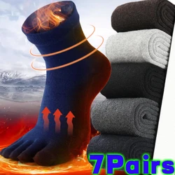 Five Finger Socks Men's Pure Simple Cotton Breathable Five Toe Socks Sweat Absorbing Mid Tube Split Toe Socks Toes Sock for Men
