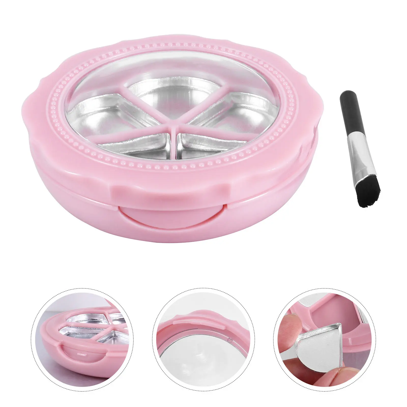 

2 комплекта многоразовых контейнеров для теней, помады, румян, хайлайтера, органайзер с 5 отделениями, портативный, для самостоятельной сборки