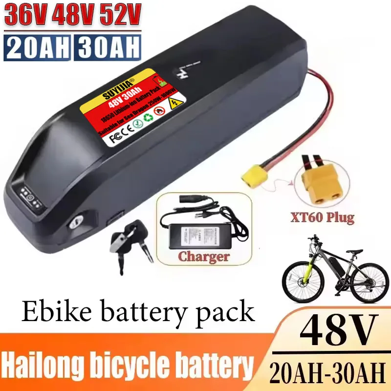 

20AH 30AH литий-ионный аккумулятор 48 В аккумулятор для велосипеда 36 В Hailong электрический велосипед полиэстер DP-9 BMS 18650 ячейка 36 В 48 В 52 В