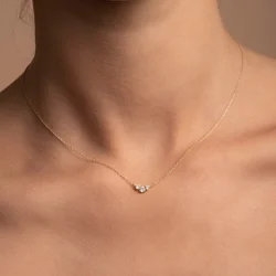 IOGOU D Color VVS1 4mm&3mm 0.5cttw Full Moissanite Necklace 100% Silver 925 Fine Jewelry for Woman Girls Gift 3 Stones Pendant