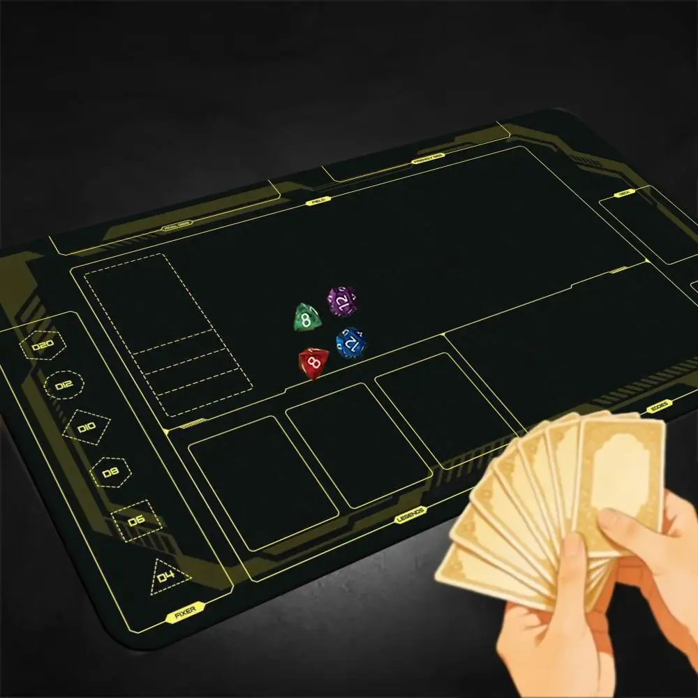 Futuristic Card Playmat with Magic Zones Game Mats Tabletop rug TCG Card Battles Commander Gaming Mousepad Duel deskmat Beginner