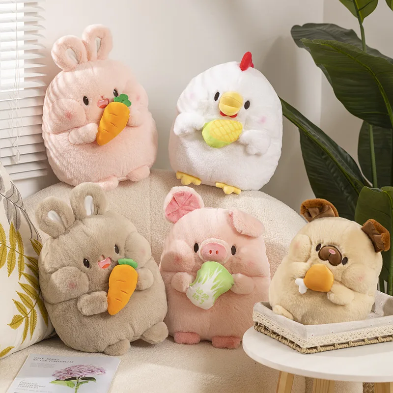 new cute soft Creative Snacks animal pig rabbit chick Sofa cushion Trendy Plush Pillows Comfort Bedroom Decoration birthday gift