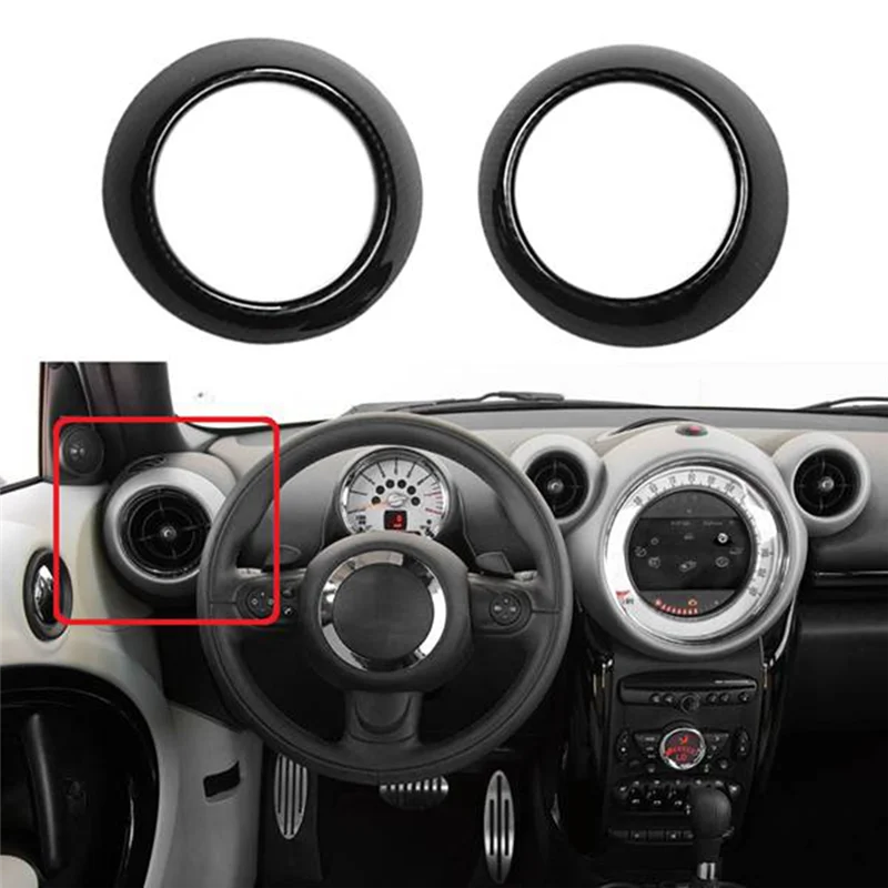 รถ ABS คาร์บอนไฟเบอร์แดชบอร์ดภายในด้านข้าง Air Vent Outlet Trim สําหรับ 2011-2016 MINI Countryman R60