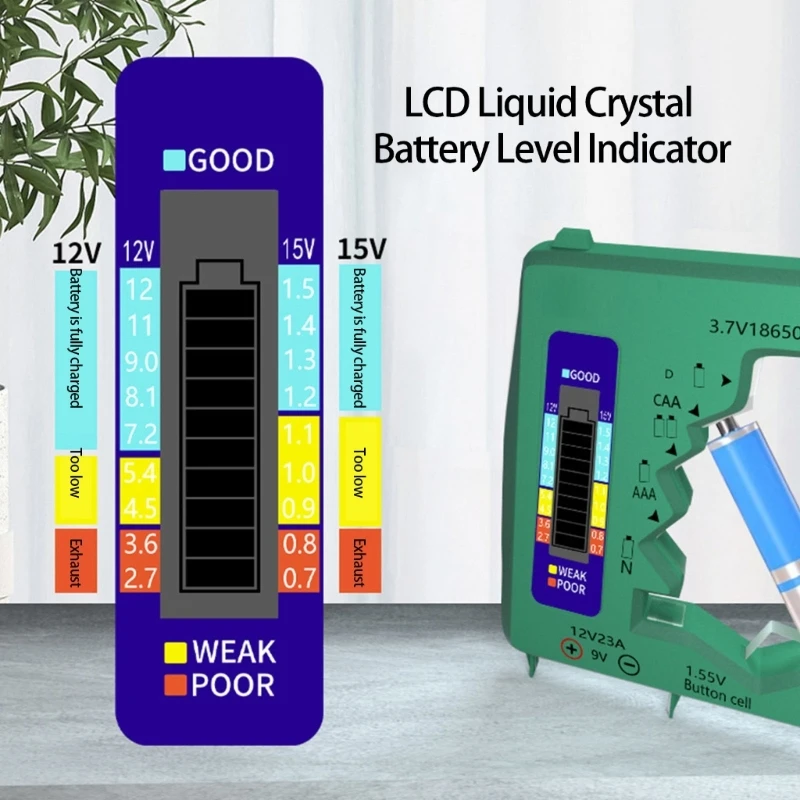 Button Cell Battery Checker Battery Tester Checker Small Volts Checker LCD Display Battery Tester for Various Batteries