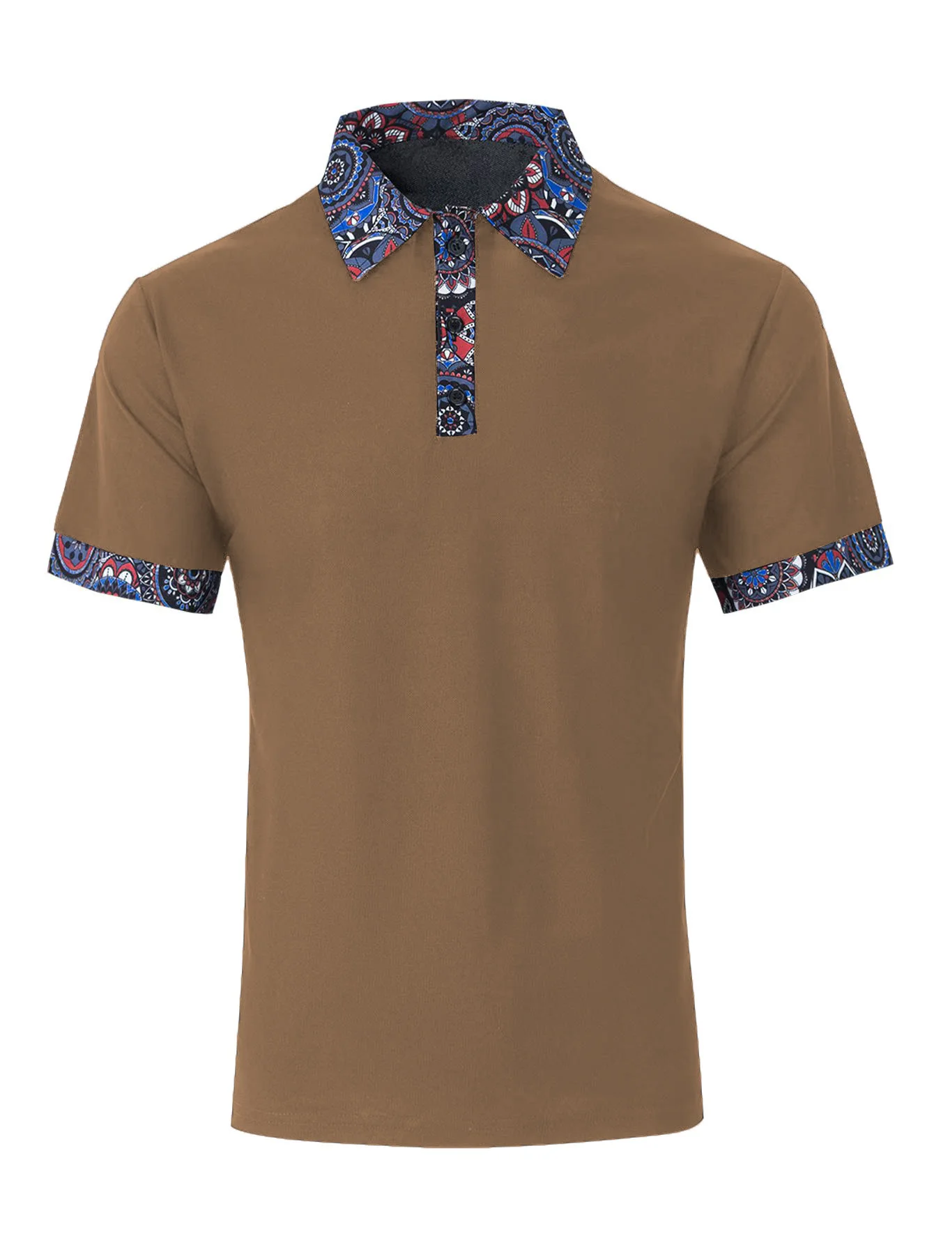 

Comfortable Training Polo Shirt Red Color Short Sleeve with Trendy Decoration