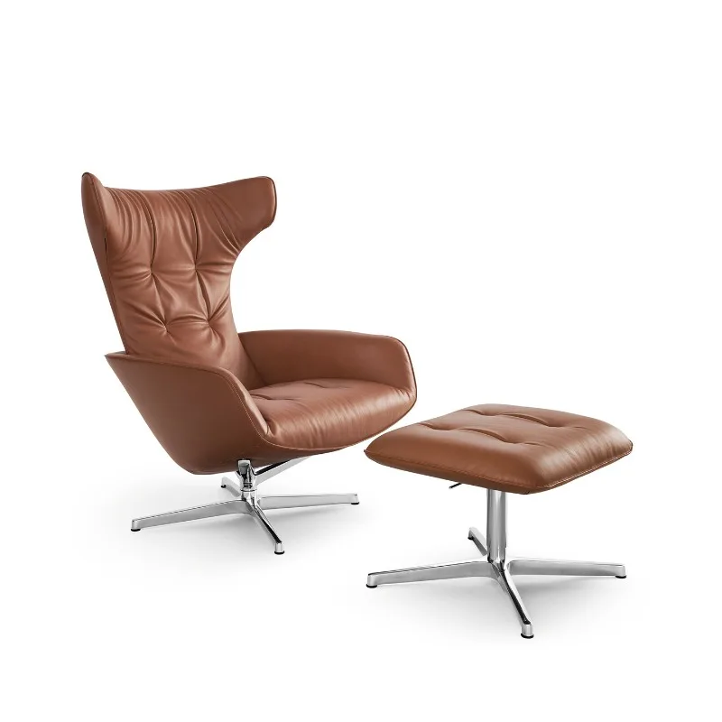 Italian minimalist fiberglass home living room modern minimalist high-end single-seat rotating leisure chair