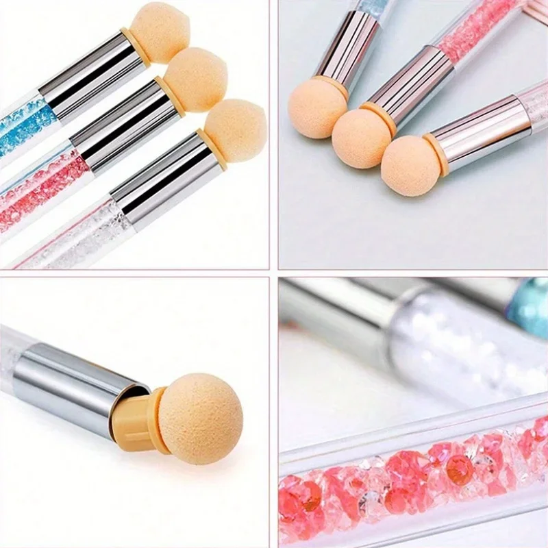 رؤساء الإسفنج استبدال رسومات أظافر هلام البولندية اللون التدرج فرشاة بريق مسحوق التنقيط القلم لأدوات اكسسوارات مانيكير #6