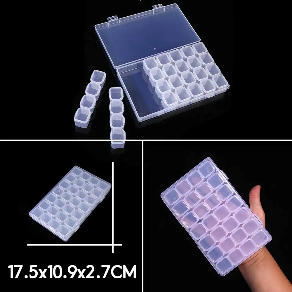 Rectangle Round Square Transparent Plastic Carrying Case For Bead Compartment Adjustable Container Jewelry Storage Box Wholesale