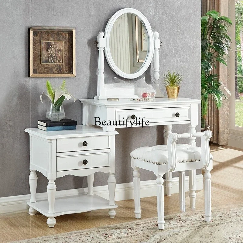 ls 35 American-style Dressing Table Solid Wood Storage Cabinet Integrated Extendable Dressing Table