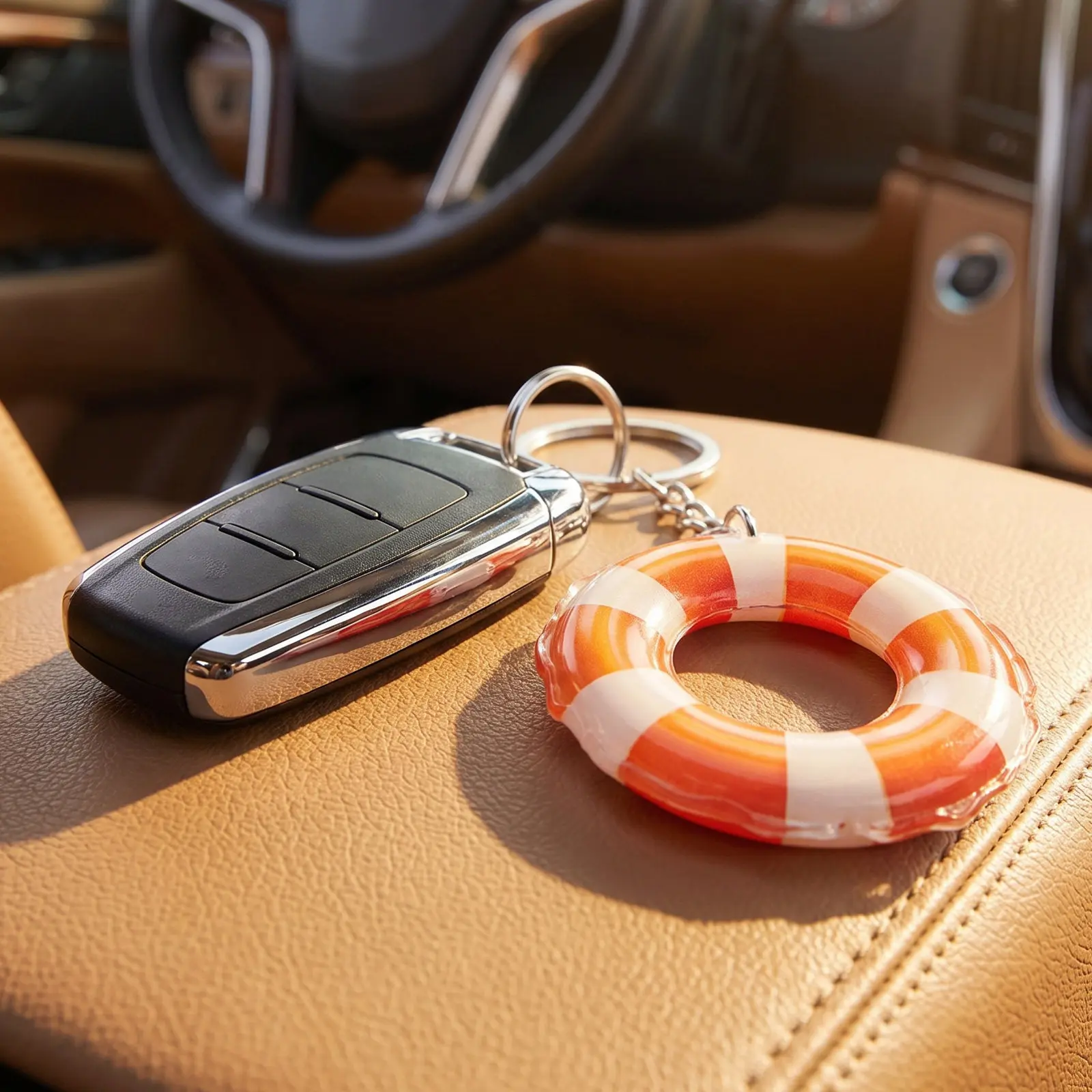6 Pcs Appreciation Thank You Present for Lifeguard Orange Key Chain Accessories Women