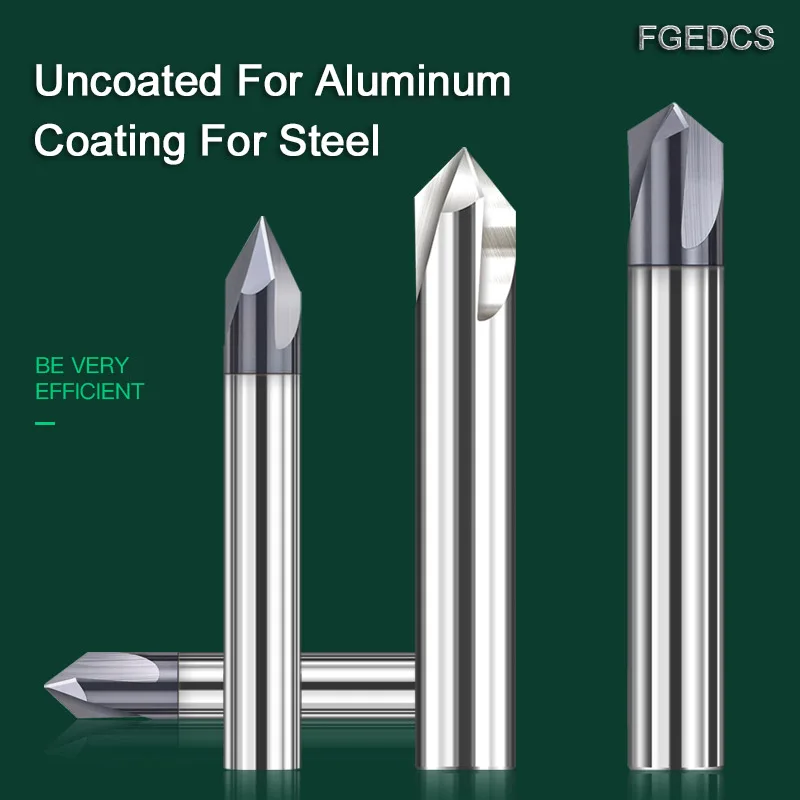 

1pcs Chamfer Milling Cutter Carbide Corner Countersink Chamfering Mill Deburring Edges V Grove Router 60 90 120 Degree 3 Flutes