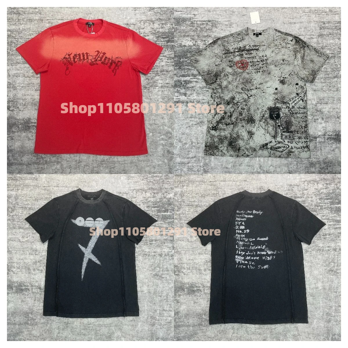 Unisex Loose Fit Cotton T‑Shirt, Arirang Style Distressed Washed Graphic Print Short Sleeve Tee,Casual Street‑wear Fan Daily Top