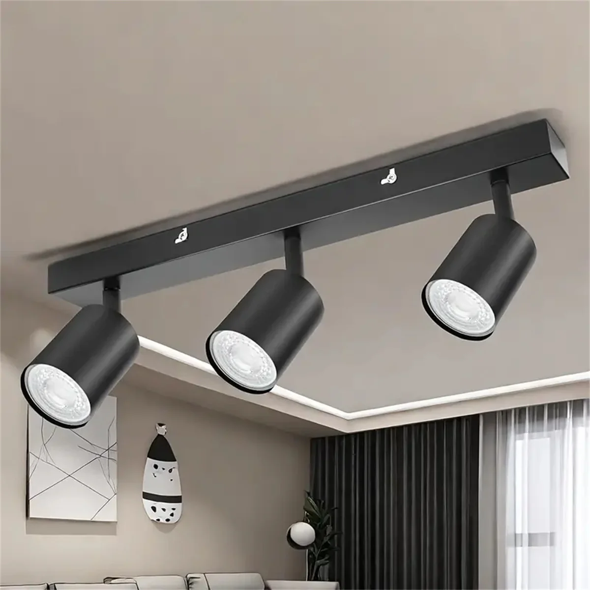 Modern LED Ceiling Light -  GU10 Wall Light Black - Energy Saving, Living Room, Bedroom, Kitchen, Easy Installation, Bulb Not In