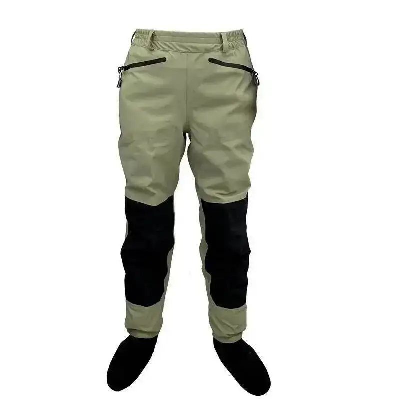 ELUANSHI Fliegenfischer-Wathose mit Flachem Bund, Strapazierfähige Wathose mit Strumpffuß – Detail 5