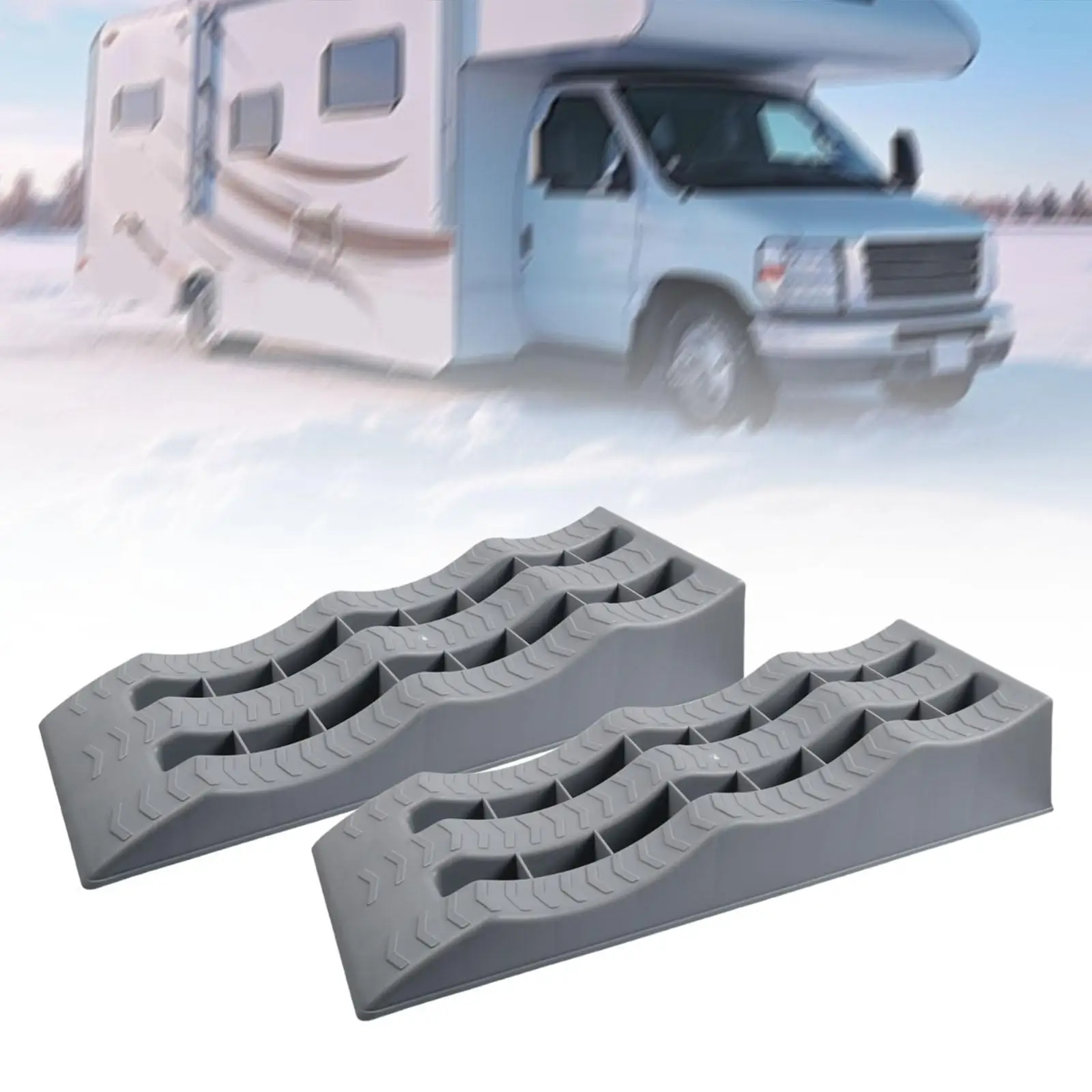 Automotive Leveling Ramps PP Material Car Wheel Chocks Stable Tire Block for RV Campers Trailers SUV Outdoor Parking