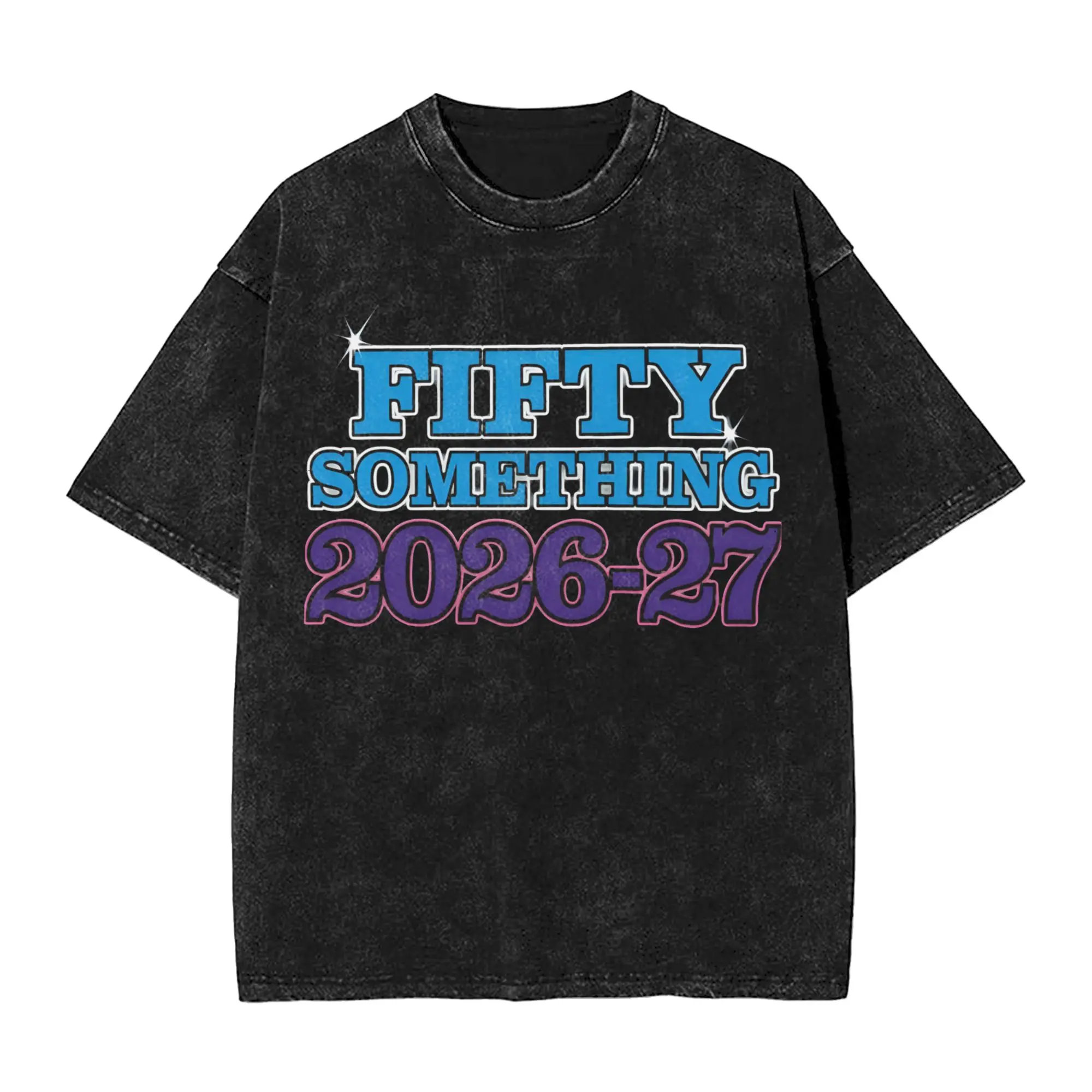 R-RUSH Washed T Shirt Mens Fifty Something 2026-27 Awesome Casual T-Shirts Summer O Neck Fashion Tees Print Oversized Tops