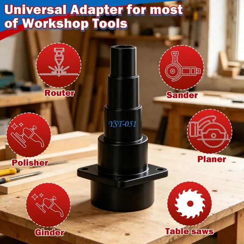 E15A Dust Collection Hose Adapter, Stepped PVC Reducer for Port Use