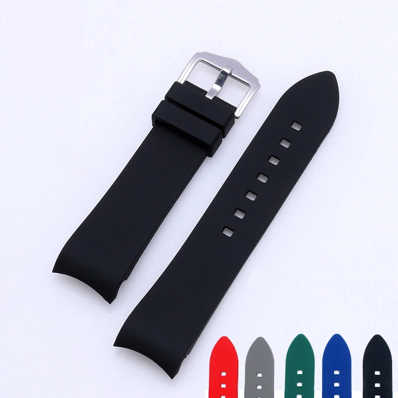 

18mm 20mm 22mm Curved End Rubber Watch Strap For Casio Tissot Citizen Universal Silicone Waterproof Sport Watchband Bracelet