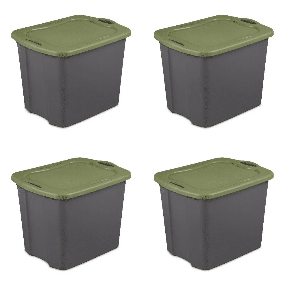 Contenitore trasparente EZ da 95 litri, maniglie con impugnatura completa, ideale per l'organizzazione della biancheria da letto dell'abbigliamento, impilabile per l'home office, senza BPA