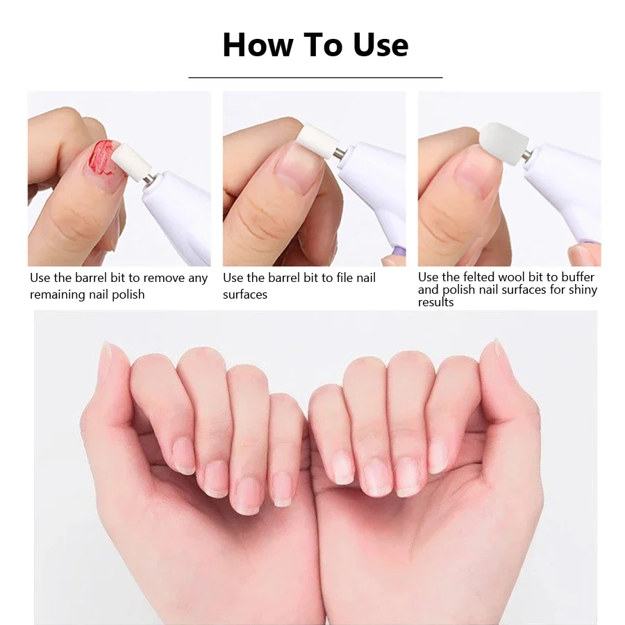 مجموعة مثقاب أظافر كهربائية احترافية مع مجموعة 5 قطع من أدوات قلم مانيكير لصالونات تلميع العناية بالقدم #6