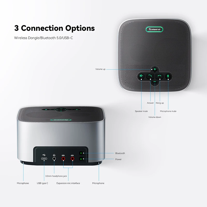 TEVO-M6B-EX Audio Smart USB Speaker Microphones Noise Cancelling Microphone USB Speakerphone For Video Conference