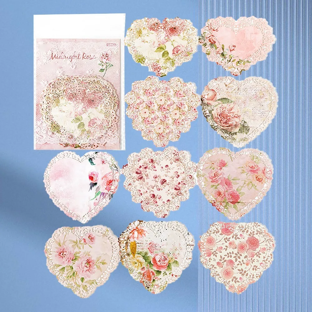 6 packs 6 Sets Vintage Scrapbook Paper Flat Sheet Lightweight Cute Floral Pattern Printed Paper Multi Color Handmade Craft Paper