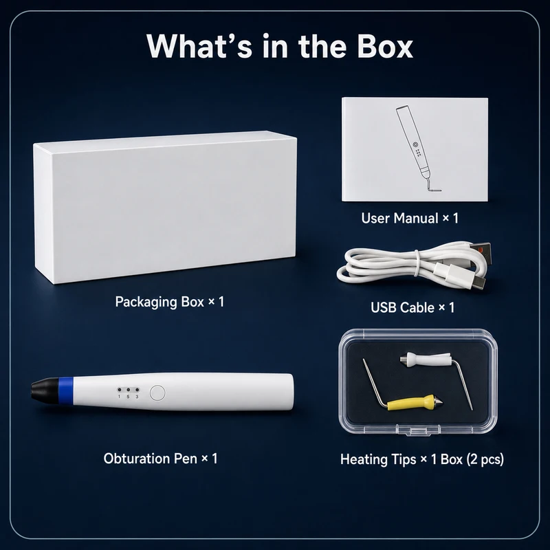 Dental Gutta Percha Obturation Pen | Touch Control 3 Temperature Levels 150/200/220°C Cordless Root Canal Filling Pen