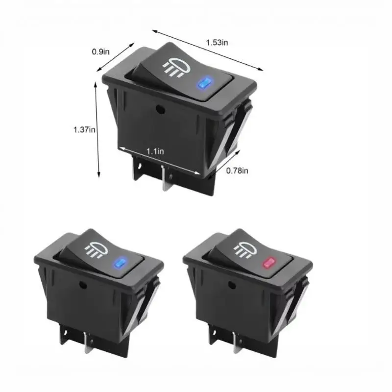 LED Push Button Toggle Switch 12V 35A 2/4Pin 1Pcs Universal for Car Marine Fog Light Trailer Light Control