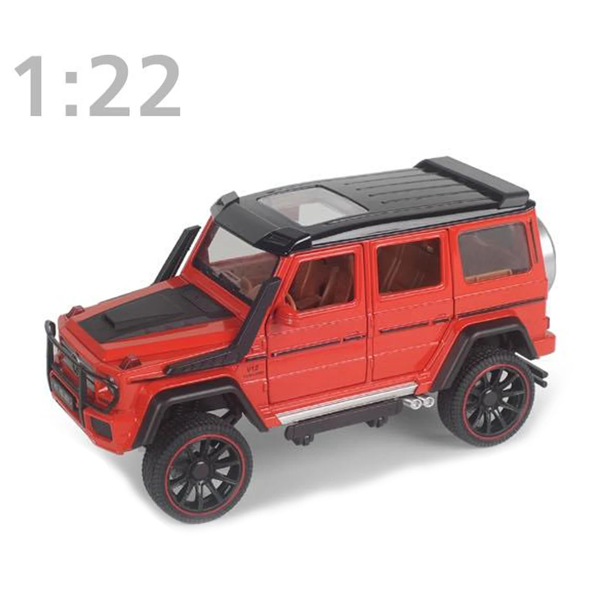 1:22 SUV Die-Cast Alloy Metal Car Model Collection Children's Toys Vehicles with Sound and Light Pull Back for Kids' Gift