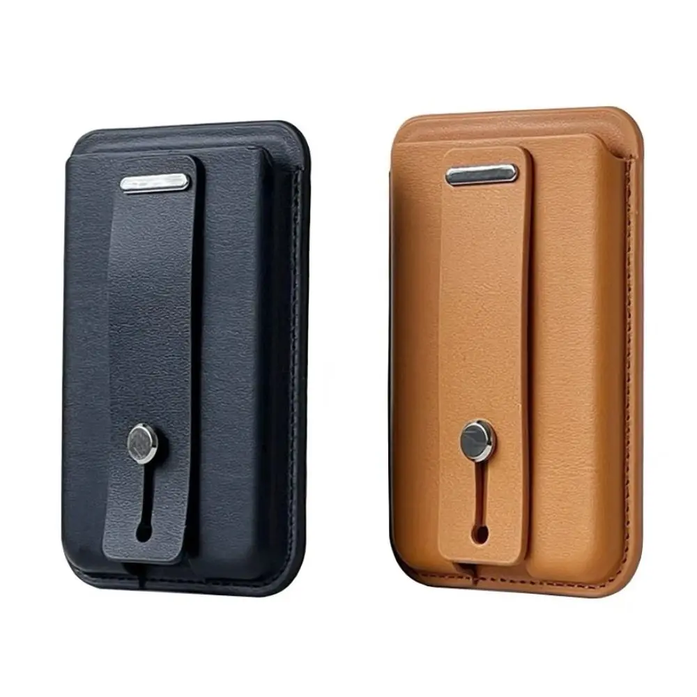 

MagSafe Wallet Phone Card Holder Secure Grip Adjustable Phone Wallet Case Leather Anti-lost for iPhone 16/15/14/13/12 Series
