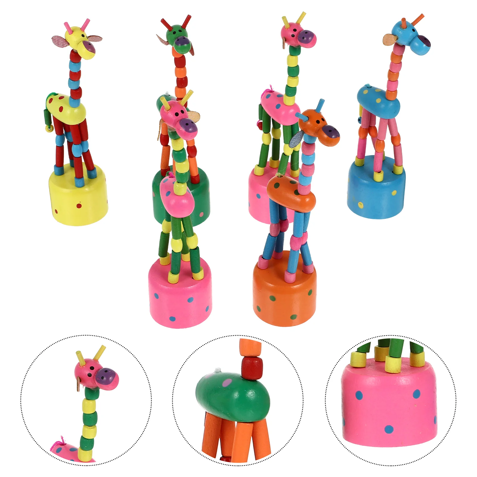 6 Pcs Puppet Preschool Children’s Toys Infant Swing Wooden Baby Swings Dancing Giraffe