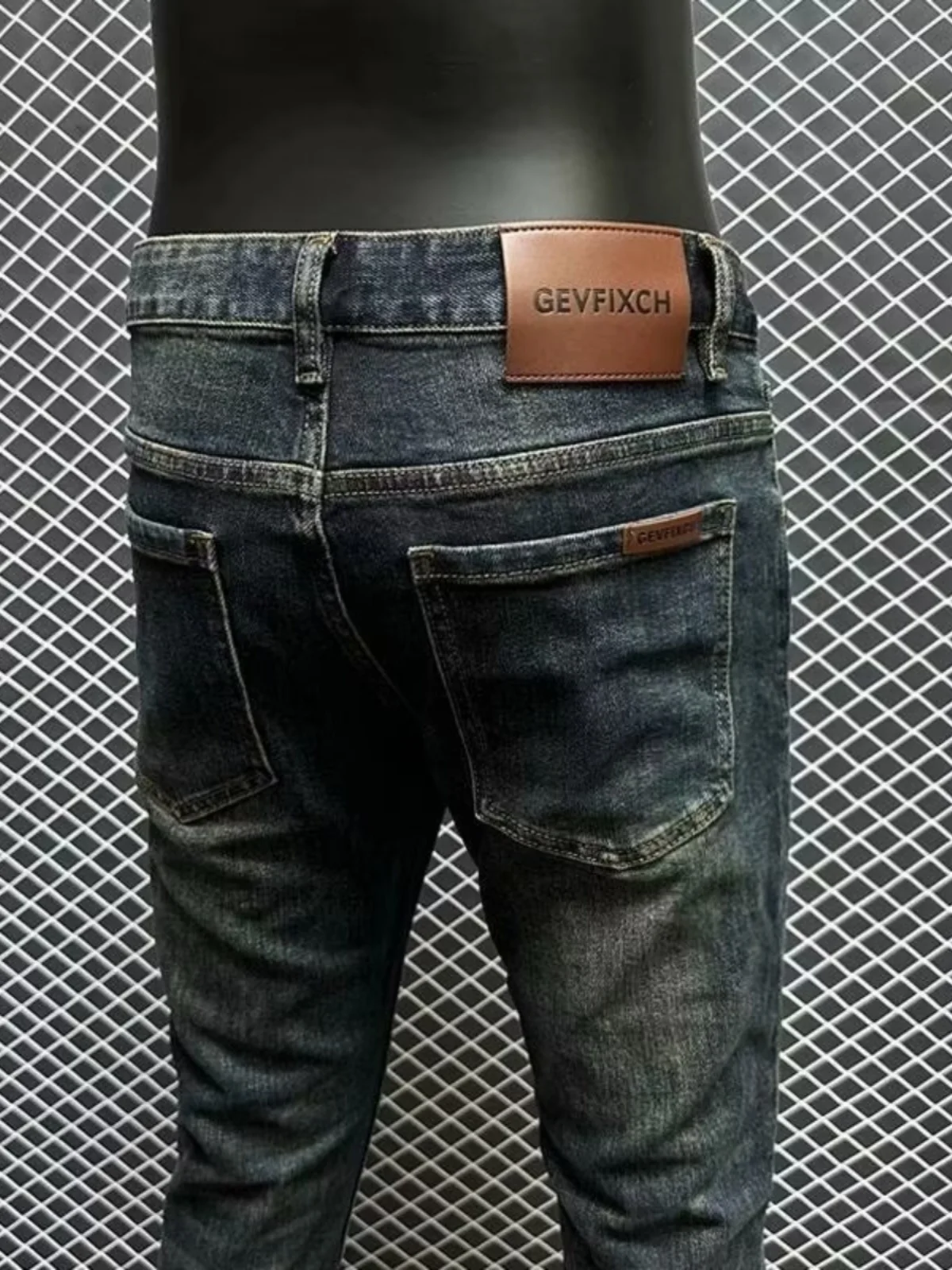 

Модные мужские джинсы для осени и весны, облегающие, из эластичного хлопкового денима, со средней посадкой, длинные брюки, повседневные, модные, с рваными элементами