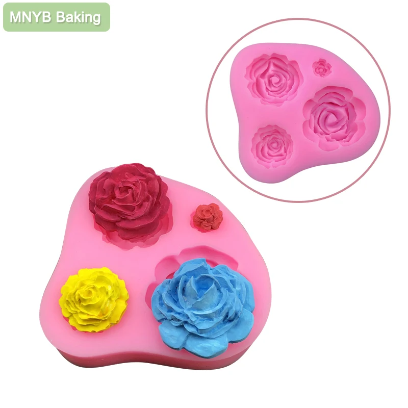 

Kinds Size Rose Silicone Flower Fondant DIY Mold 3D Cake Mold Cupcake Candy Chocolate Decoration Baking Tool Resin Art Moulds