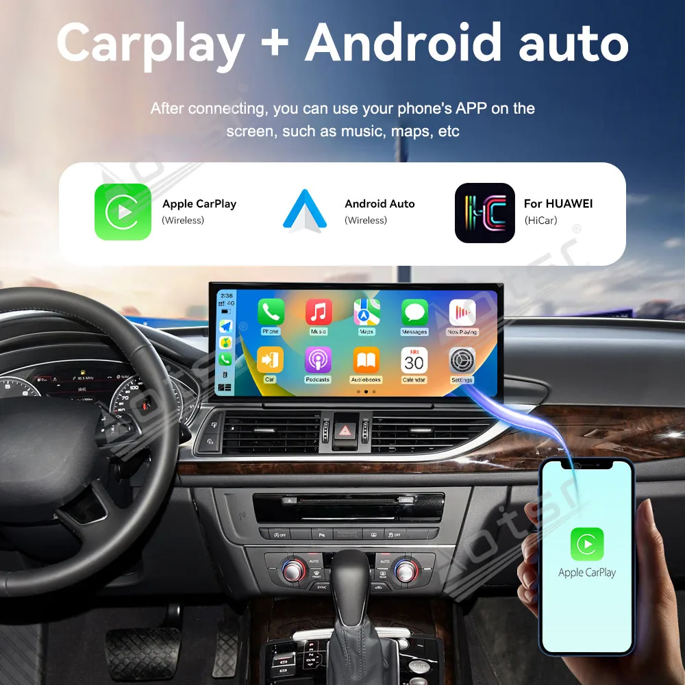 15.8'' Android 14 For Audi A6 A7 2016-2018 Car GPS Navigation CarPlay HD Touch Screen Head Unit Multimedia Player Radio Auto