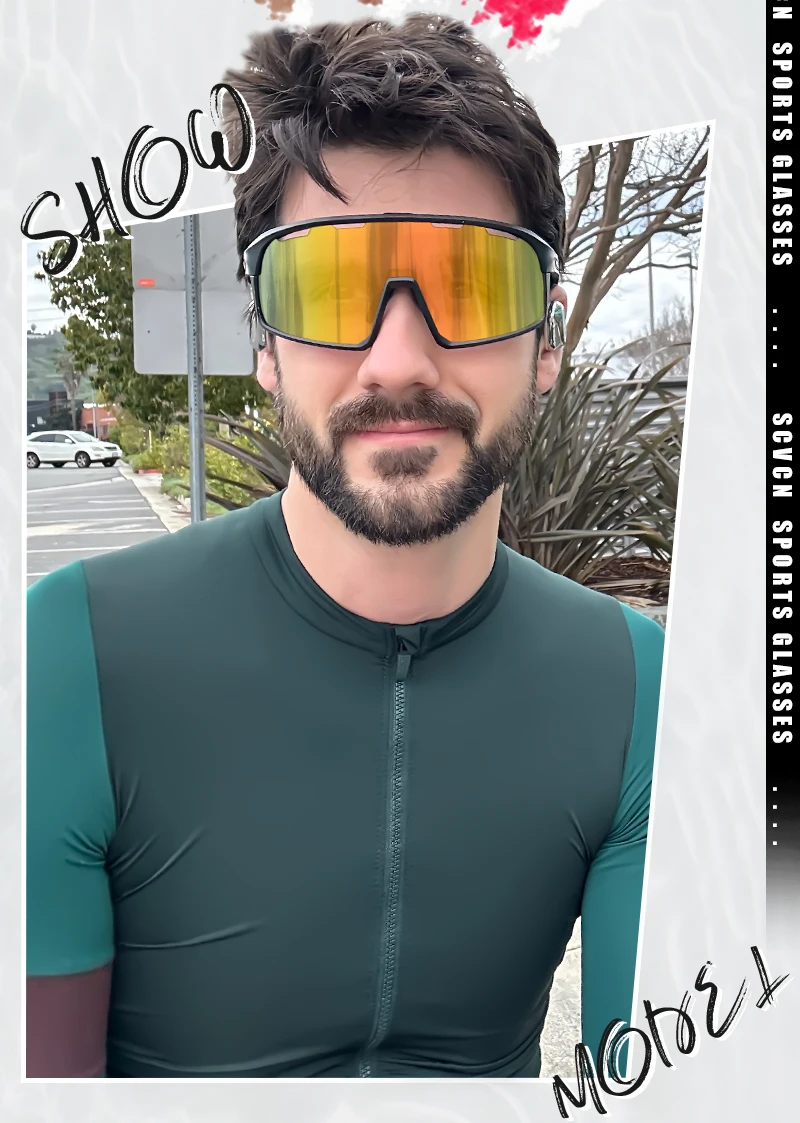 SCVCN Fahrradbrille Outdoor-Sonnenbrille UV400 Sportbrille für Männer und Frauen MTB-Radsportbrille – Detail 11