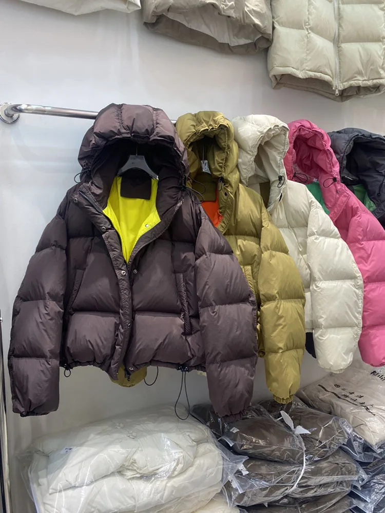 Abrigos de plumas para mujer, chaqueta acolchada ligera con cuello levantado y cremallera, chaquetas acolchadas, abrigo y2k, ropa de invierno cálida, prendas de vestir marrones 2024