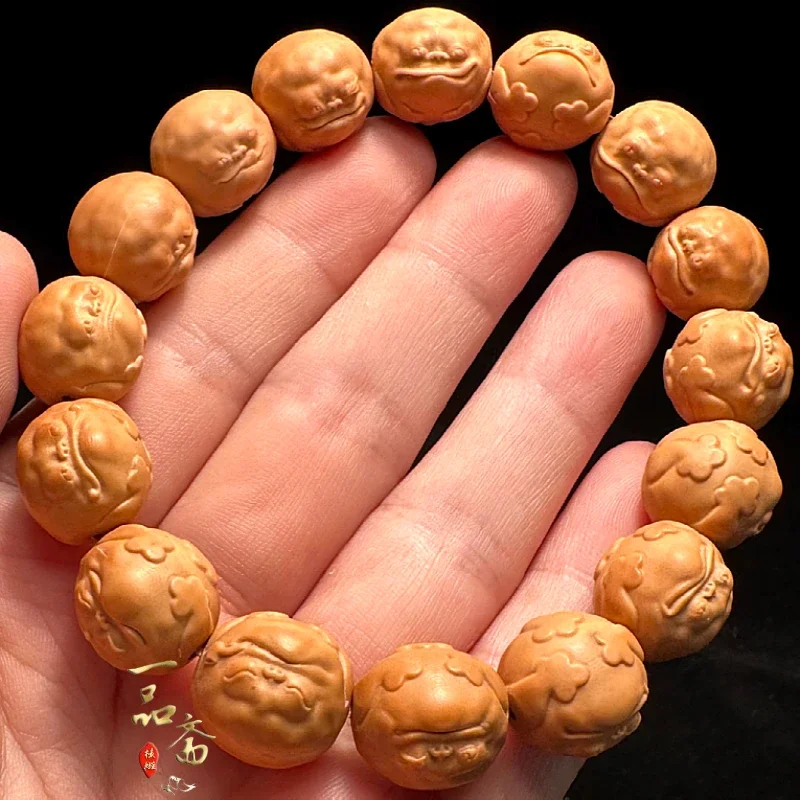 

Jucai Golden Local Tyrant Monkey Bracelet Shark Back Jingbaleng Walnut Collectables-Autograph Olive Nut Perf