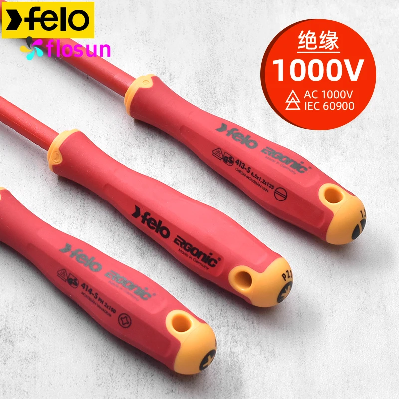 1 قطعة Felo Industrial 413-414-415 مفكات معزولة-أدوات فيليبس فلاتهيد عالية الجودة، تصميم مريح بدون جهد #4